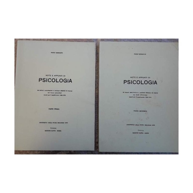 NOTE E APPUNTI DI PSICOLOGIA -2 VOLL. (1970)