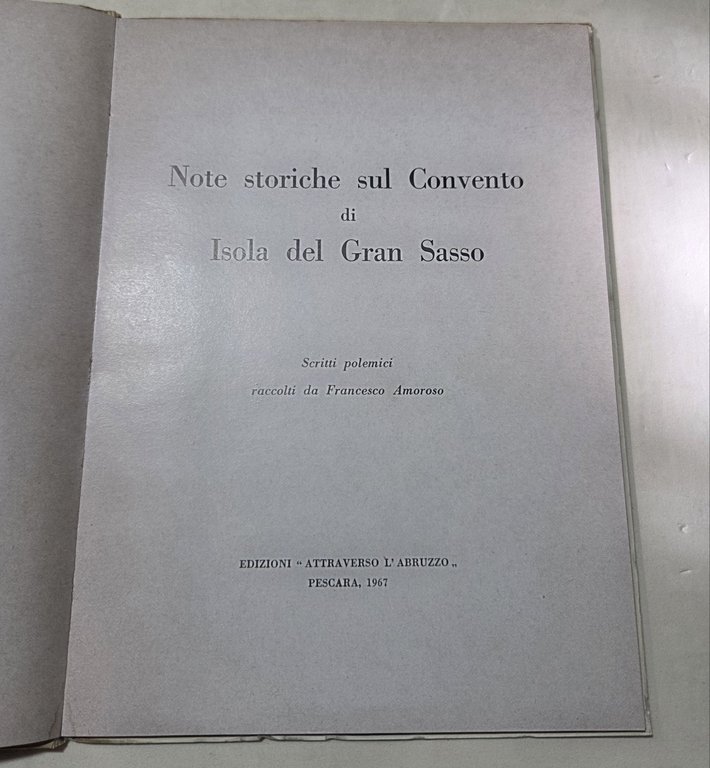 Note storiche sul Convento di Isola del Gran Sasso