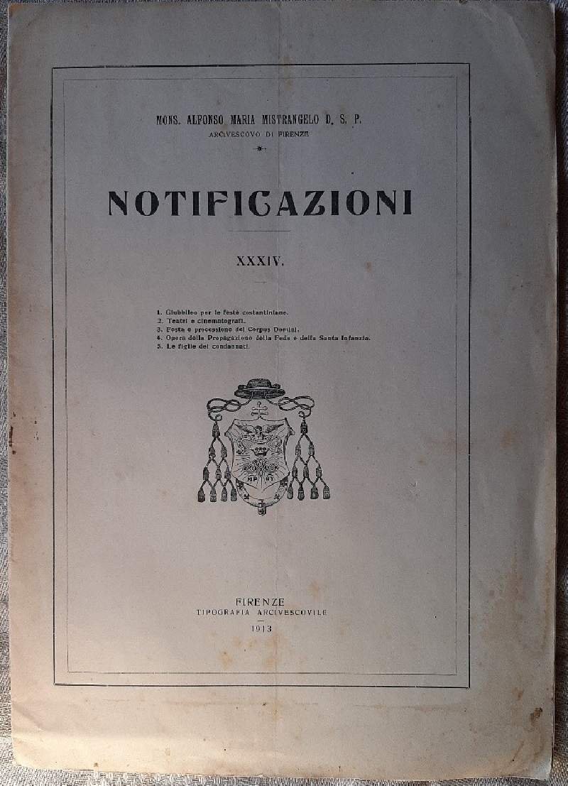 NOTIFICAZIONI XXXIV( 1913)