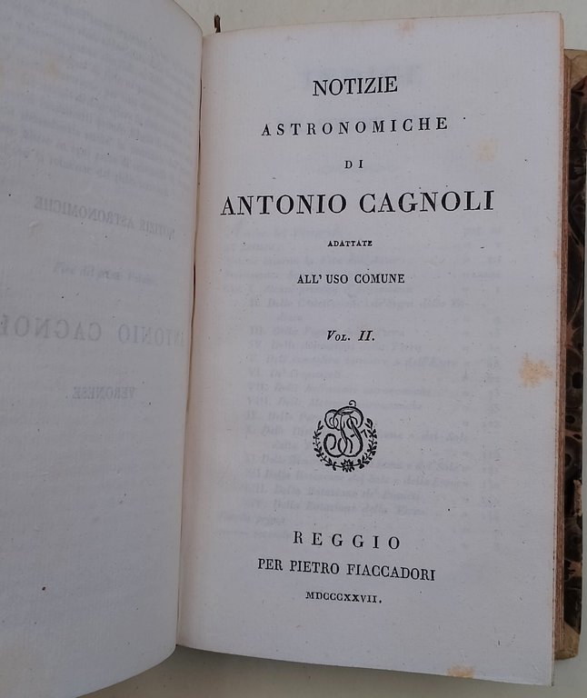 Notizie Astronomiche di Antonio Cagnioli adattate ad uso comune 2 …