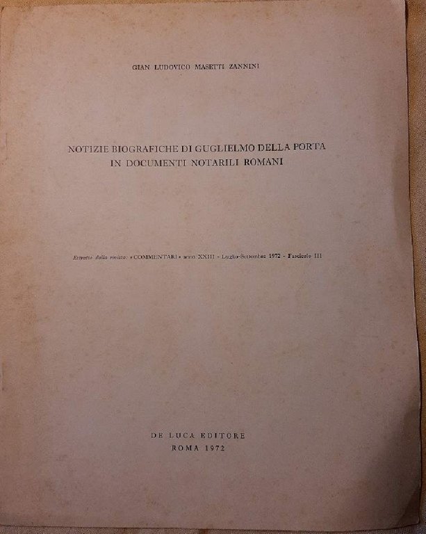NOTIZIE BIOGRAFICHE DI GUGLIELMO DELLA PORTA IN DOCUMENTI NOTARILI ROMANI( …