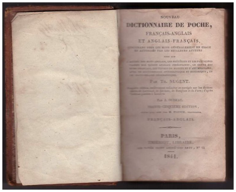 NOUVEAU DICTIONNAIRE DE POCHE, français - anglais et anglais - …
