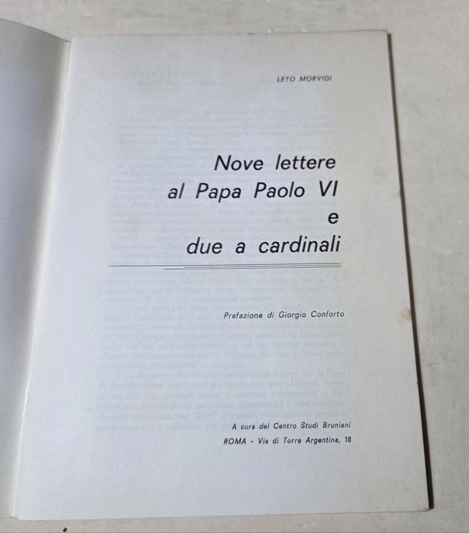 Nove lettere al papa Paolo VI e due a cardinali