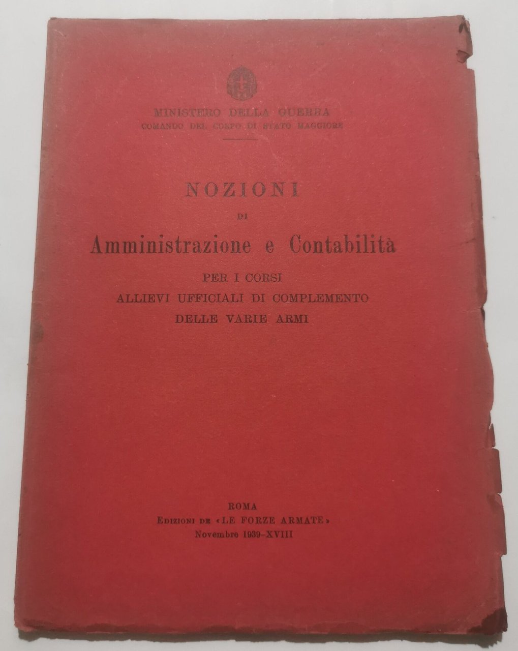 Nozioni di Amministrazione e Contabilità per i corsi Allievi Ufficiali …