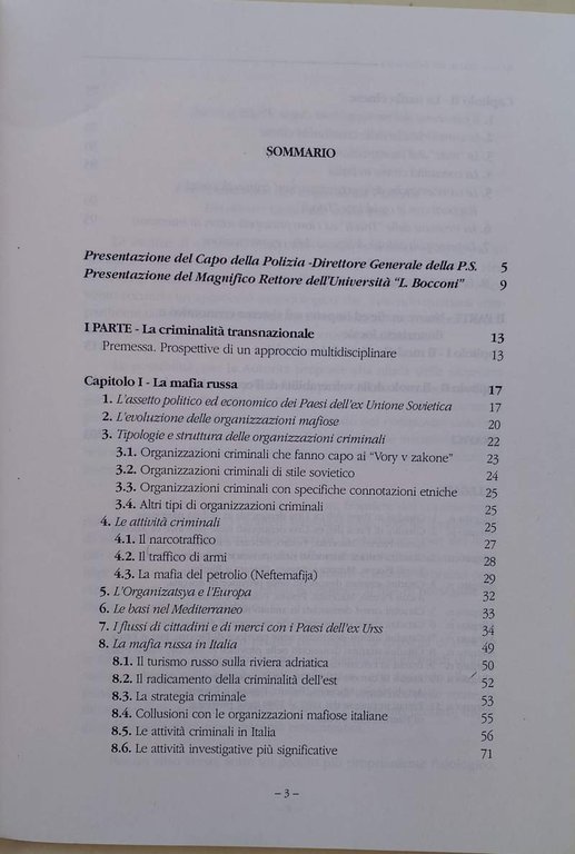 NUOVE MAFIE ED ECONOMIA-PRESENZA E IMPATTO DELLA CRIMILITA' INTERNAZIONALE SUL …