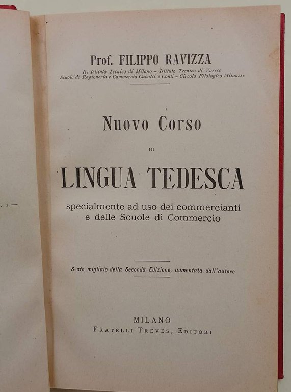 NUOVO CORSO DI LINGUA TEDESCA SPECIALMENTE AD USO DEI COMMERCIANTI …