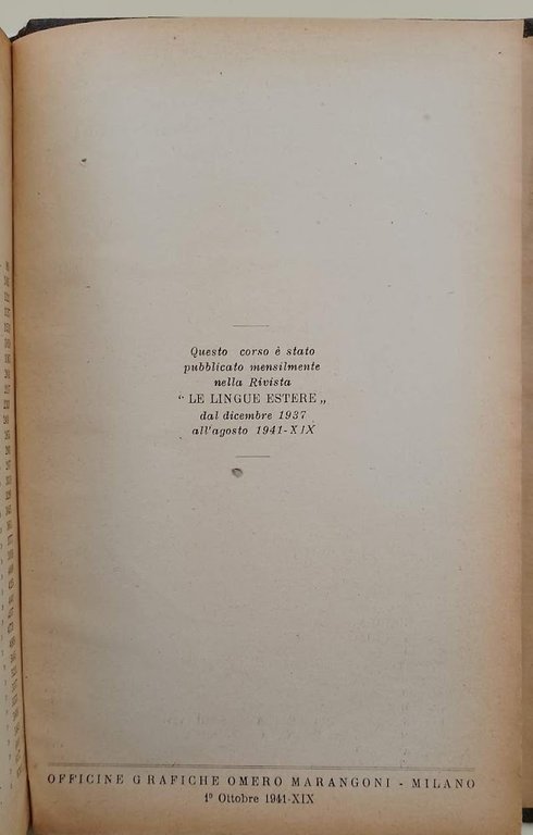 NUOVO CORSO PER PRINCIPIANTI DI TEDESCO-INGLESE-FRANCESE-SPAGNOLO( 1941)