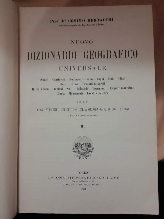 NUOVO DIZIONARIO GEOGRAFICO UNIVERSALE (1904)