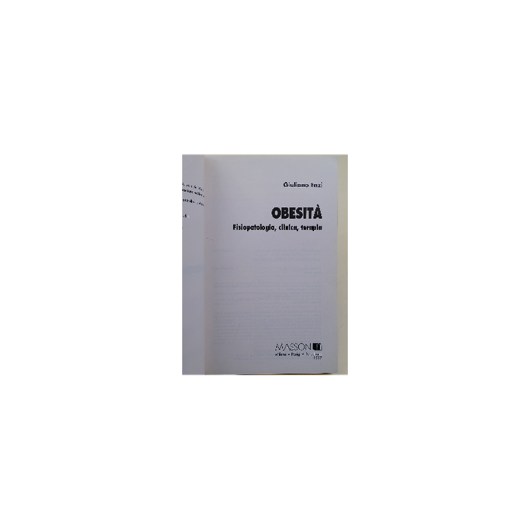 OBESITA'- FISIOPATOLOGIA, CLINICA, TERAPIA(1997)