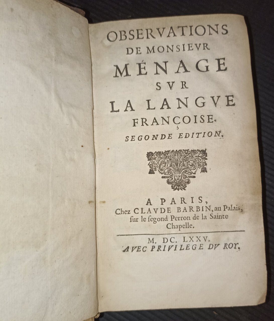 Observations de monsieur Ménage sul la langue francoise