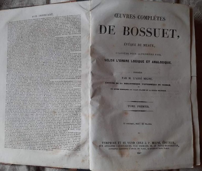 OEUVRES COMPLETES DE BOSSUET EVEQUE DE MEAUX, CLASSEES POUR LA …