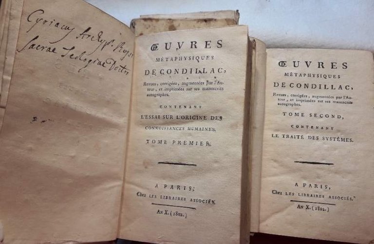 OEUVRES METAPHISIQUES DE CONDILLAC-4 TOMI-(3 VOLL.) (1802)