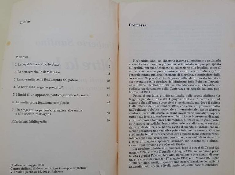 OLTRE LA LEGALITA' APPUNTI PER UN PROGRAMMA DI LAVORO IN …