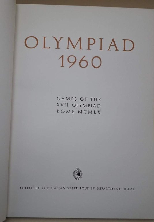 OLYMPIAD 1960-GAMES OF THE XVII OLYMPIAD ROME MCMLX(1958)