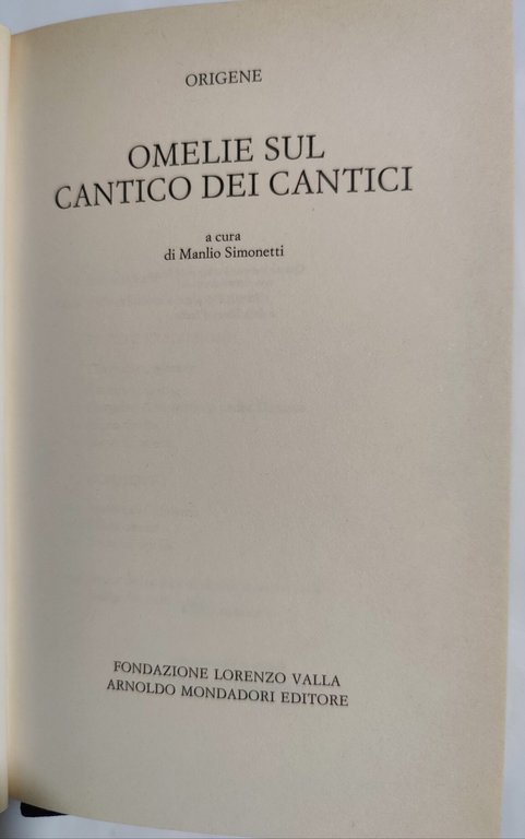 Omelie sul cantico dei cantici