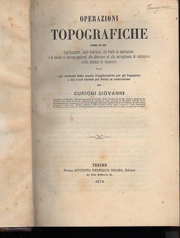 OPERAZIONI TOPOGRAFICHE(1874)