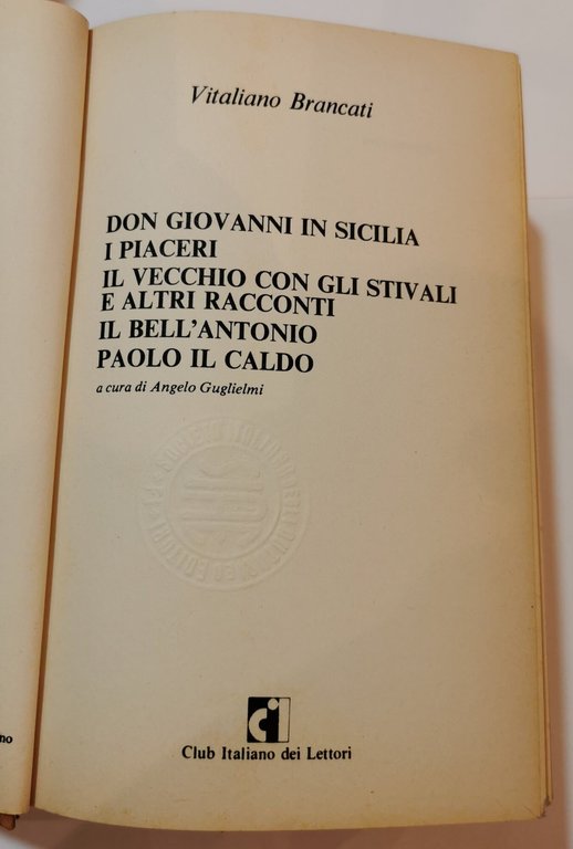 Opere- Don Giovanni in Sicilia, I Piaceri, Il vecchio con …