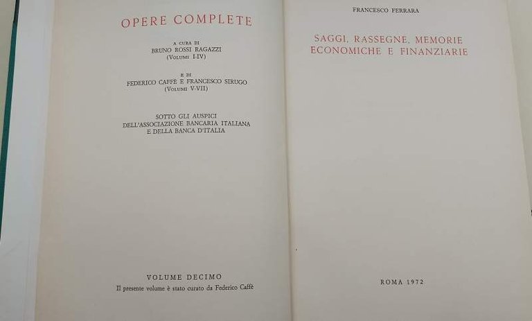 OPERE COMPLETE DI FRANCESCO FERRARA- 10 VOLL.-(1955/1976))