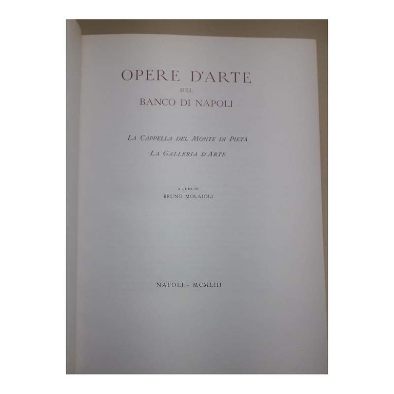 OPERE D'ARTE DEL BANCO DI NAPOLI(1953)