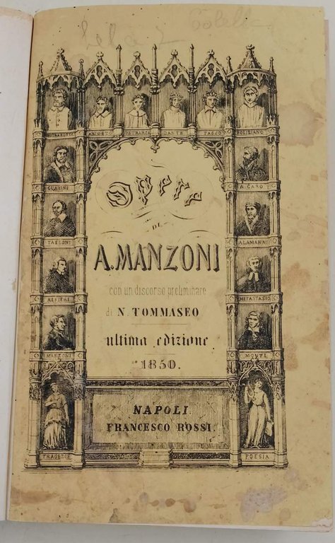 OPERE DI ALESSANDRO MANZONI CON UN DISCORSO PRELIMINARE DI NICCOLOì …