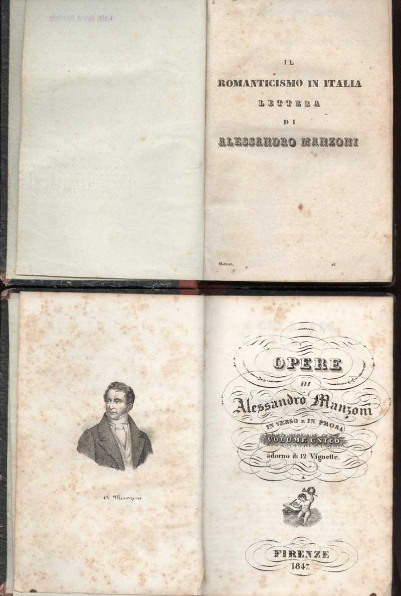 OPERE DI ALESSANDRO MANZONI in verso e in prosa, volume …