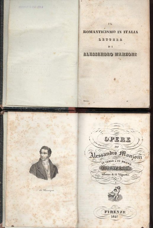 OPERE DI ALESSANDRO MANZONI in verso e in prosa, volume …