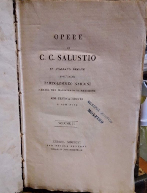 OPERE DI C.C. SALUSTIO