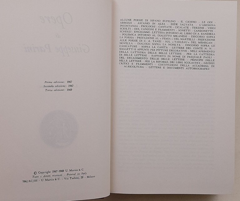 Opere di Giuseppe Parini | Immagine Gallery 3