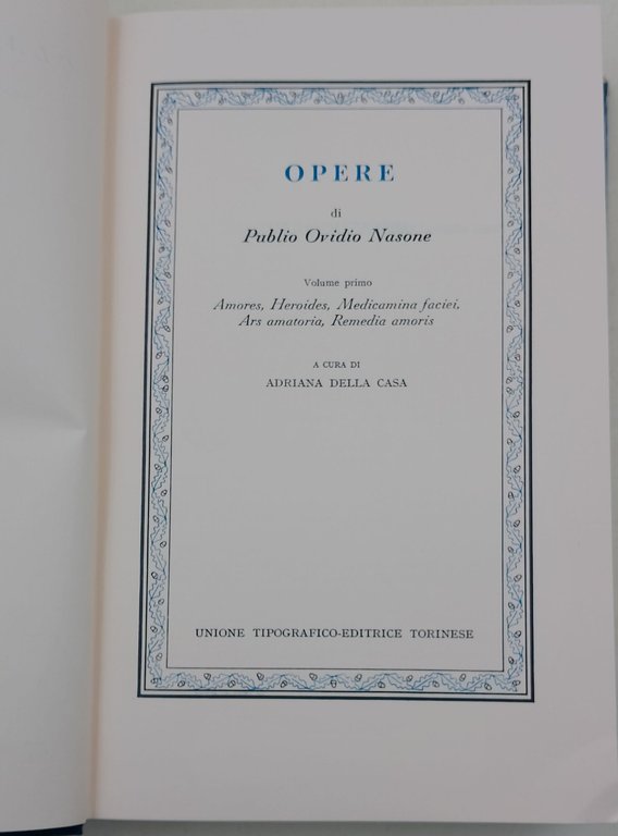 OPERE DI PUBLIO OVIDIO NASONE-VOL. I-(1982)