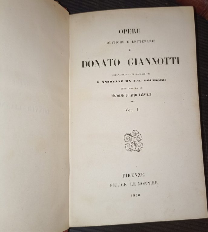 Opere politiche e letterarie di Donato Giannotti - 2 voll.