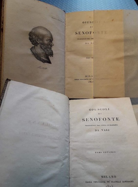 OPUSCOLI DI SENOFONTE TRASPORTATI DAL GRECO IN ITALIANO DA VARJ-2 TOMI(1823)