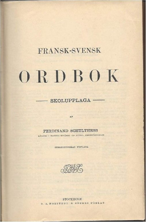 ORDBOK - Fransk-Svensk