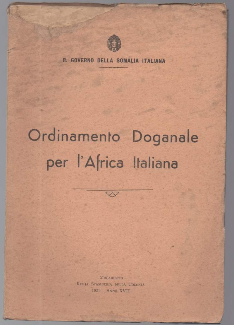 Ordinamento doganale per l'Africa italiana