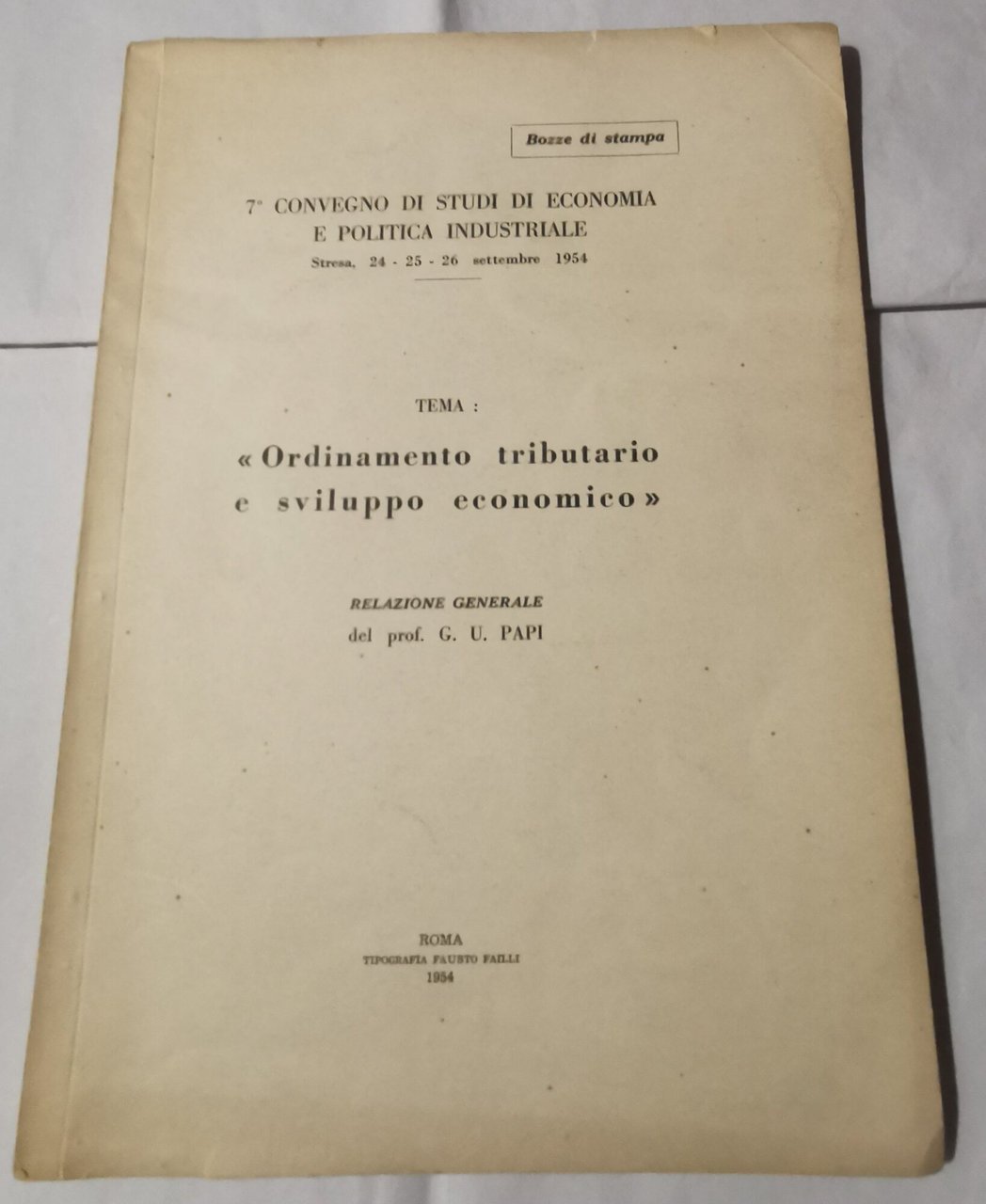 Ordinamento tributario e sviluppo economico - relazione generale