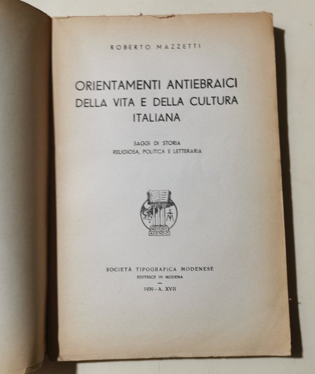 Orientamenti antiebraici della vita e della cultura italiana