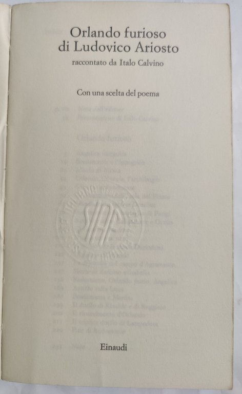 Orlando furioso di Ludovico Ariosto raccontato da I.Calvino con una …