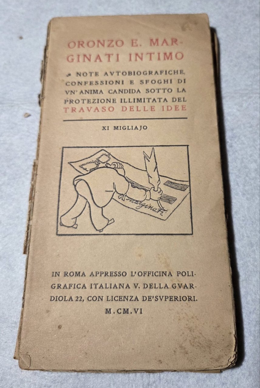 Oronzo E. Marginati intimo - Note autobiografiche confessioni e sfoghi … | Immagine principale