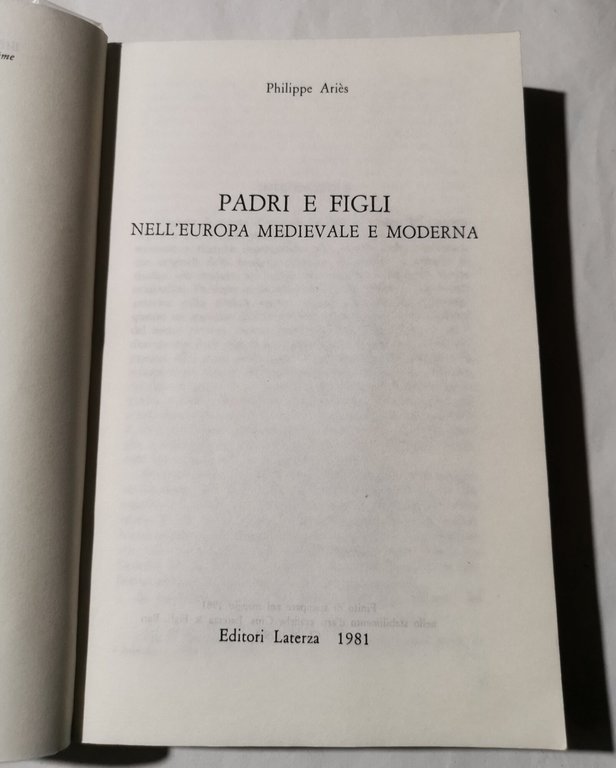 Padri e figli nell'Europa medievale e moderna