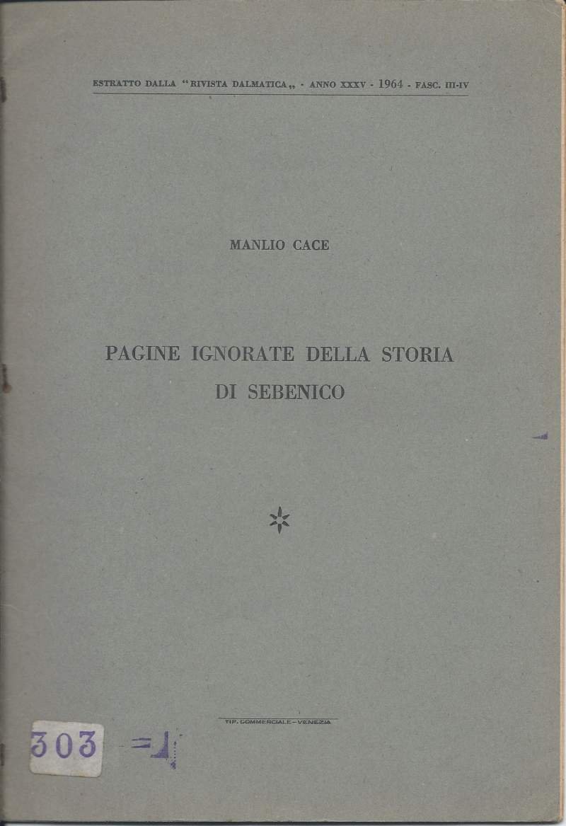 PAGINE IGNORATE DELLA STORIA DI SEBENICO (1964) | Immagine principale