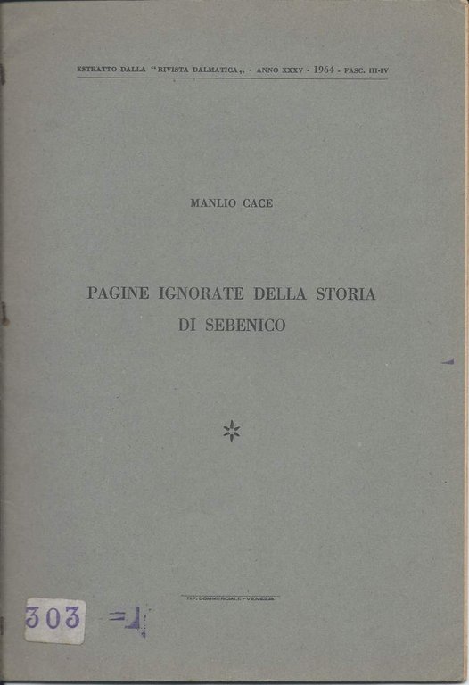 PAGINE IGNORATE DELLA STORIA DI SEBENICO (1964) | Immagine Gallery 2