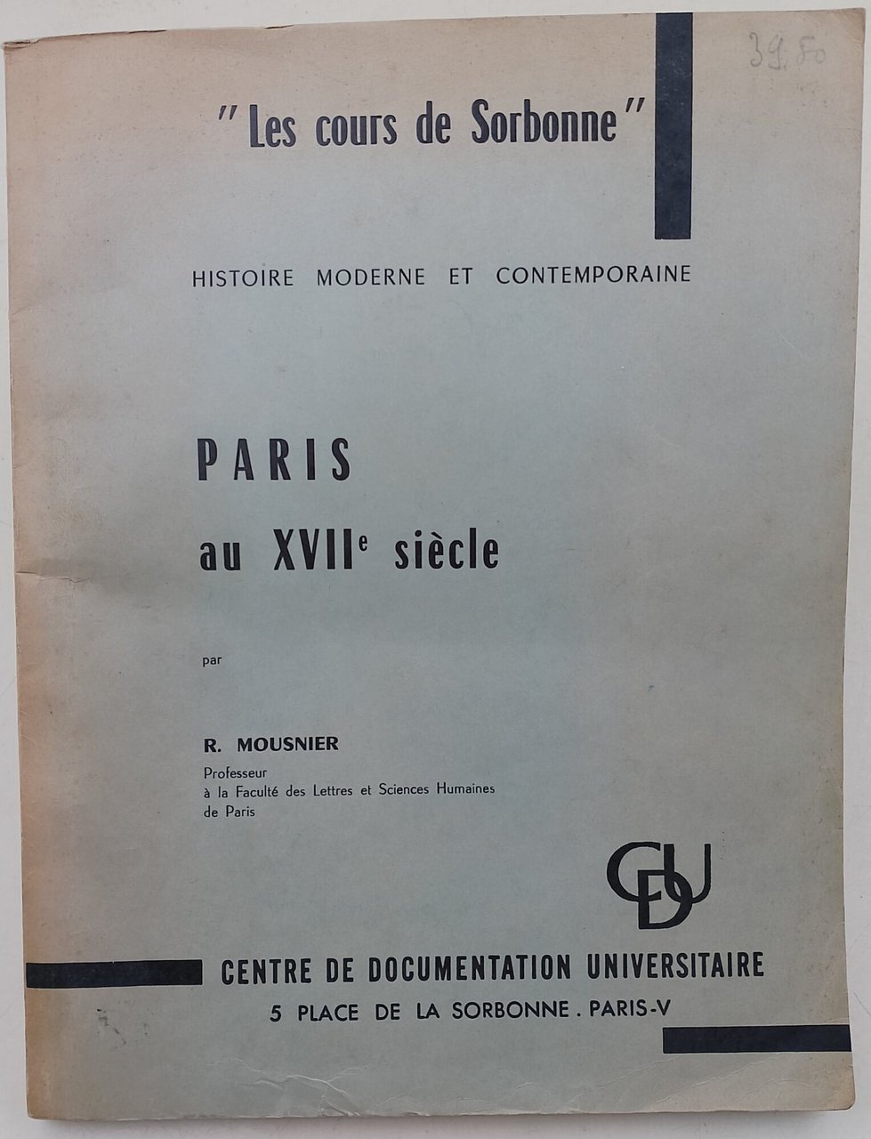 Paris au XVII siecle