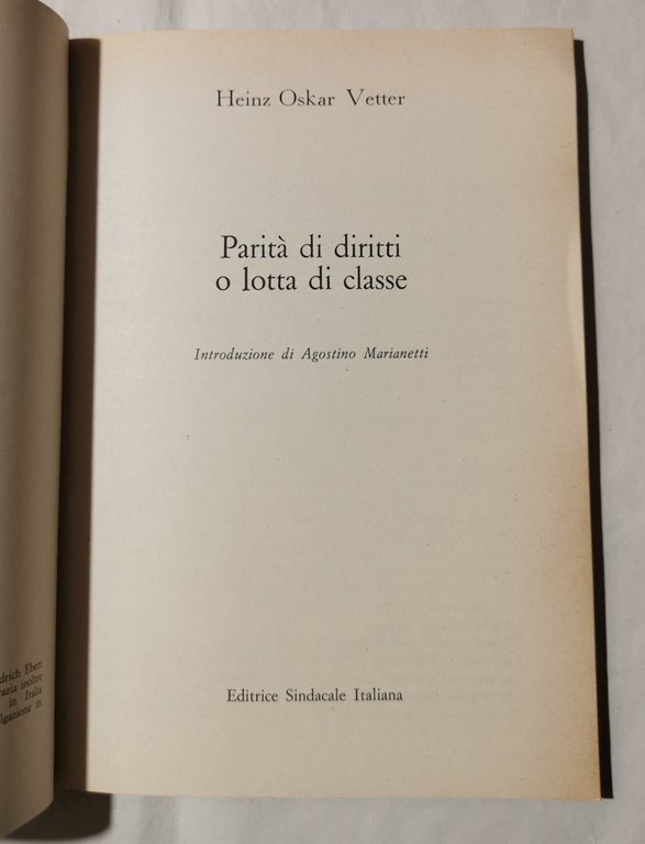Parita' di diritti e lotta di classe