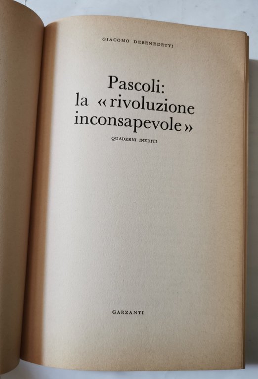 Pascoli: la rivoluzione inconsapevole - Quaderni inediti