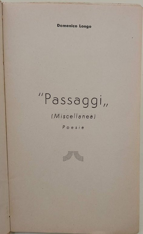 PASSAGGI(MISCELLANEA)-POESIE( 1947)