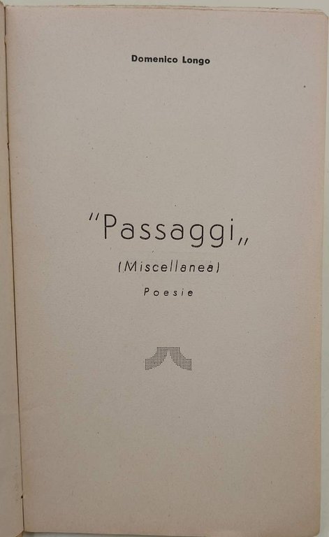 PASSAGGI(MISCELLANEA)-POESIE( 1947)