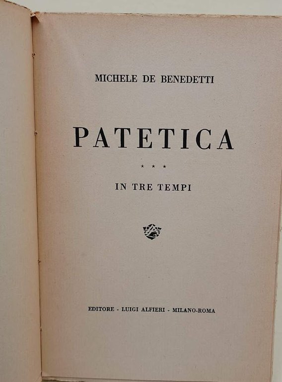 PATETICA- IN TRE TEMPI(ANNI '40)