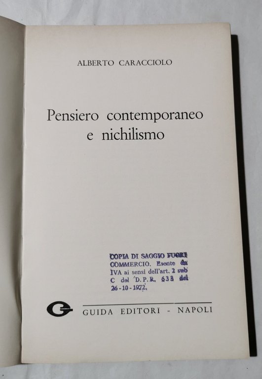 Pensiero contemporaneo e nichilismo