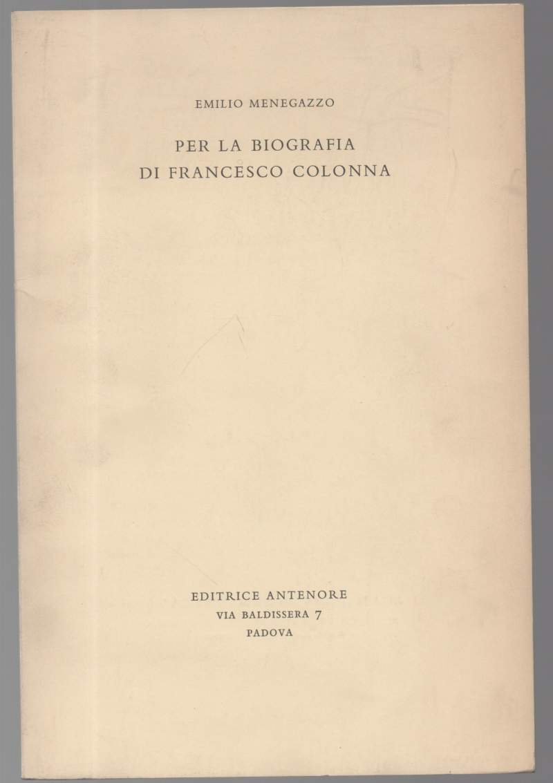 PER LA BIOGRAFIA DI FRANCESCO COLONNA (1962)