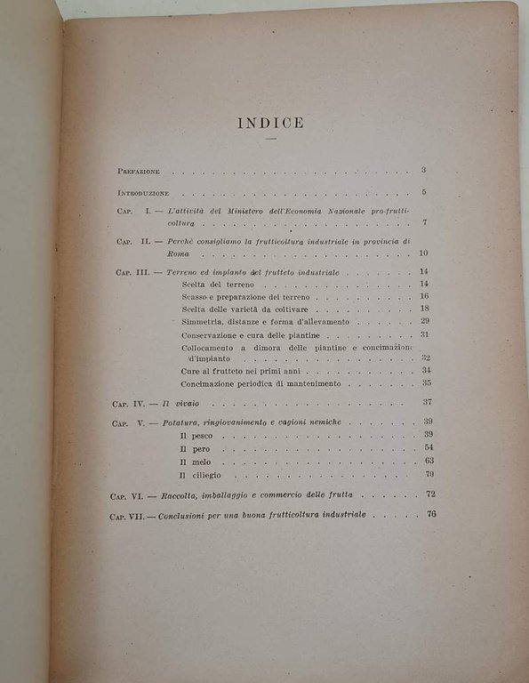 PER LA FRUTTICOLTURA INDUSTRIALE IN PROVINCIA DI ROMA-FASCICOLO PRIMO-PESCO-PERO-MELO-CILIEGIO(ANNI'20)