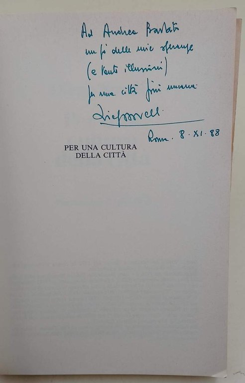 PER UNA CULTURA DELLA CITTA'(1988)